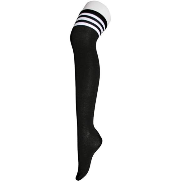 Century Star Women's Casual Athlete Striped Over Knee Socks Thin